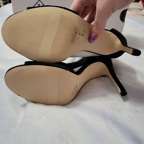 Viaria Sandal Stilletto Heels Black Rhinestones CALL IT SPRING - Picture 8 of 12